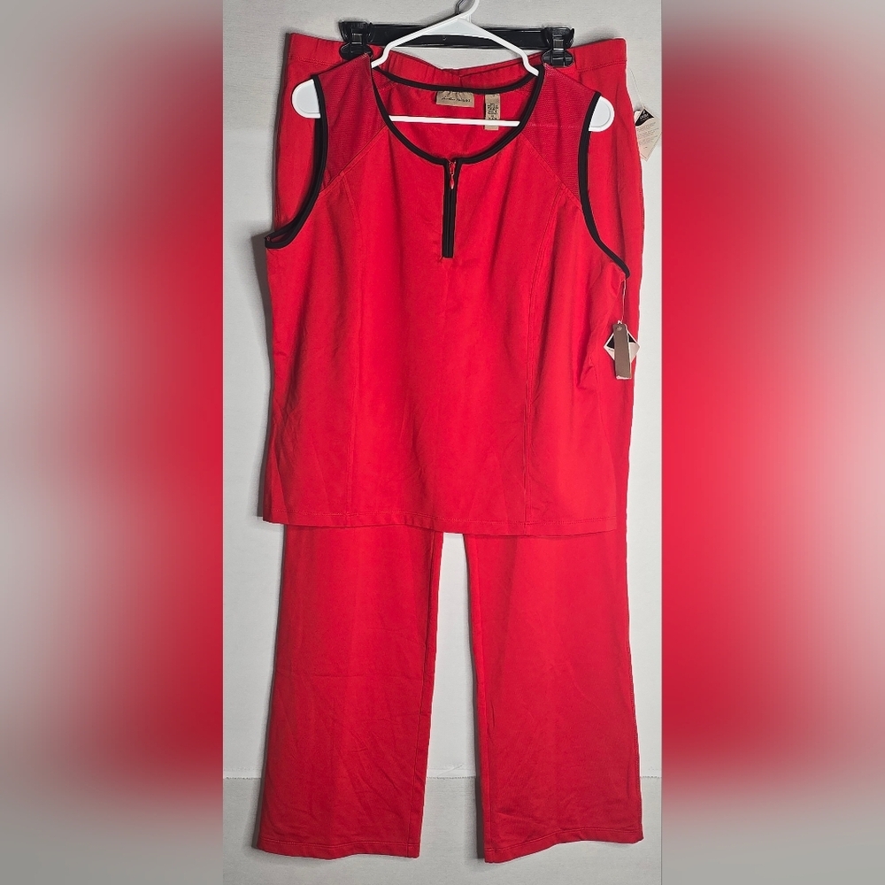 NWT i.e. Relaxed Lyrca Athletic Activewear 2 Piece Set Red Size XL